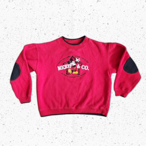 VTG 90s Micky Mouse Themed Embroidered Sweatshirt Sz Kids Large - Picture 1 of 5